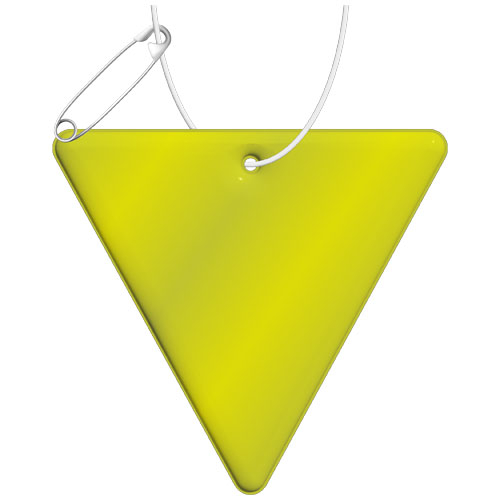 Attache réfléchissante à personnaliser triangle inversé Jaune néon